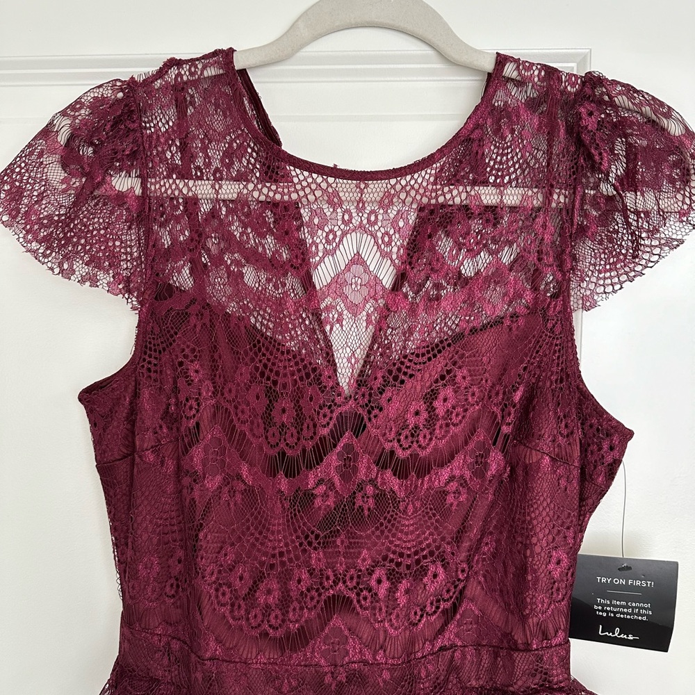 Lace tiered maxi dress XS